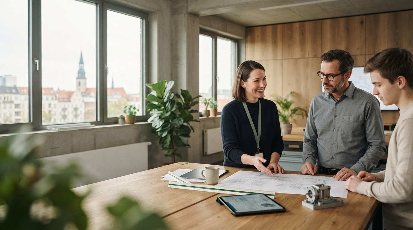 Denkwertenz Freelancer arbeitet entspannt und konzentriert in einem sonnigen Homeoffice